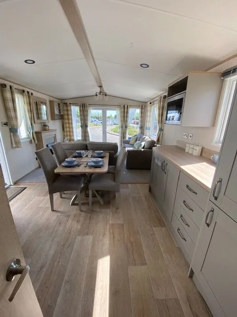 The open-plan living and kitchen area inside Windsor 30